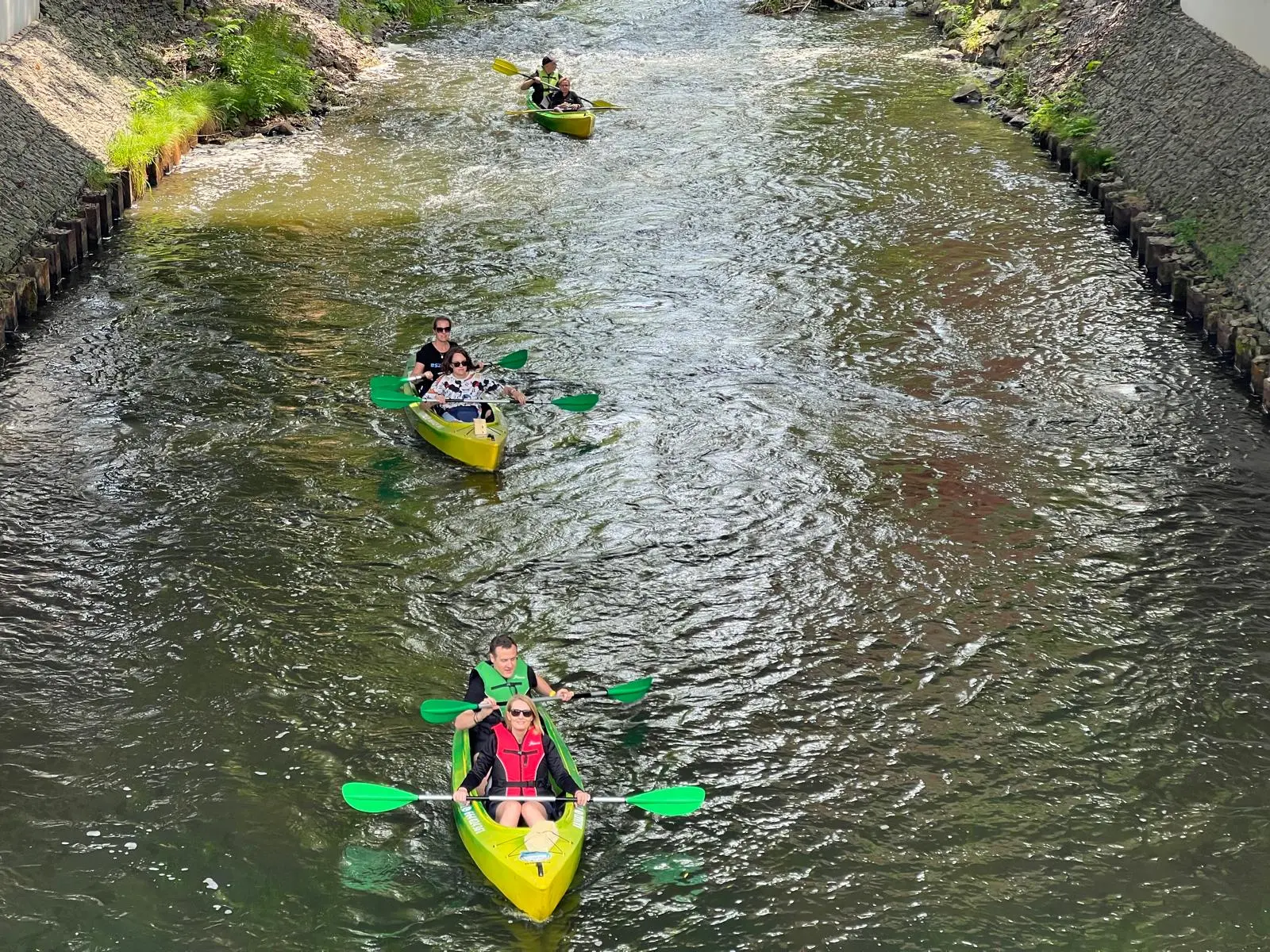 Kajaks auf der Łyna in Olsztyn - Natur des Ermlands